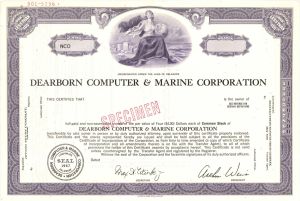 Dearborn Computer and Marine Corp. -  Specimen Stock