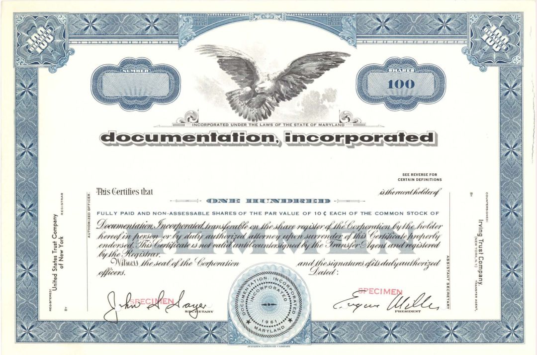 Documentation, Inc. -  Specimen Stock