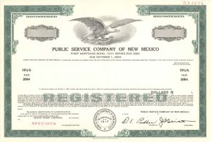 Public Service Company of New Mexico -  Specimen Bond