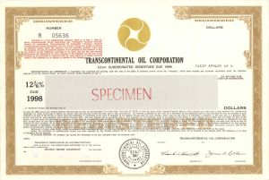 Transcontinental Oil Corp. -  Specimen Bond