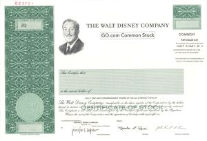 Walt Disney Co. -  Specimen Stock Certificate