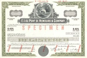 E.I. duPont de Nemours and Co. -  Specimen Bond
