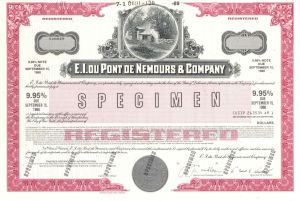 E.I. duPont de Nemours and Co. -  Specimen Bond