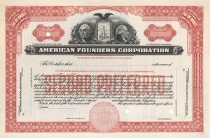 American Founders Corp. - Specimen Stock Certificate