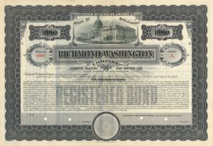 Richmond-Washington Co.  - $1,000 Specimen Bond