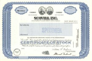 Scovill Inc.  -  Specimen Stock Certificate