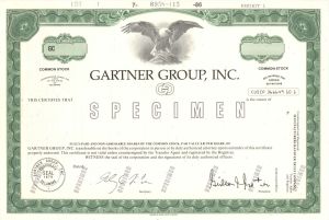 Gartner Group, Inc.  -  Specimen Stock Certificate