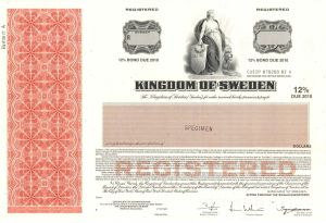 Kingdom of Sweden  -  Specimen Bond