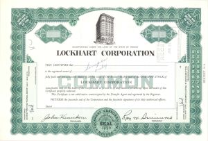 Lockhart Corp.  -  Specimen Stock Certificate