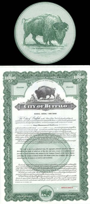 City of Buffalo - $1,000 Specimen Bond