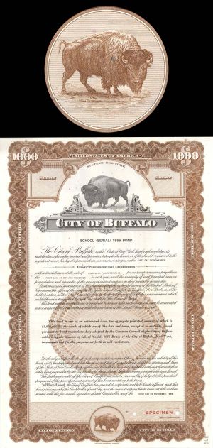 City of Buffalo - $1,000 Specimen Bond