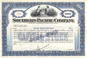 Southern Pacific Co. - Specimen Stock Certificate