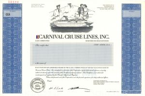 Carnival Cruise Lines, Inc. -  Specimen Stock Certificate