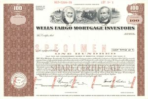 Wells Fargo Mortgage Investors -  Specimen Stock Certificate