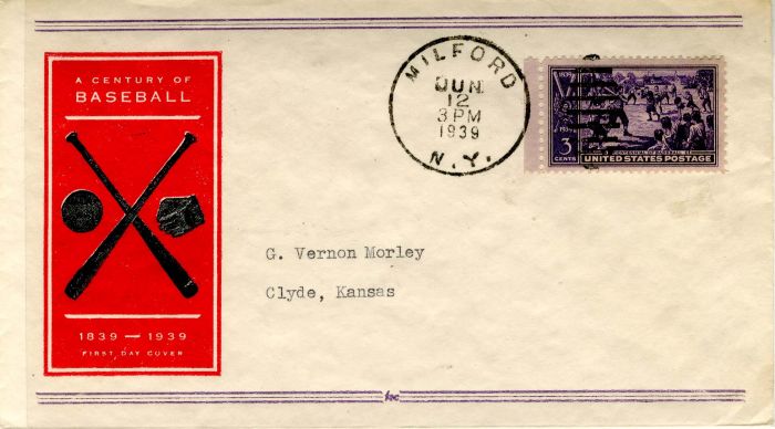 Envelope Commemorating A Century of Baseball