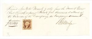 Receipt with Revenue Stamps - 1865 dated Americana - Stamps