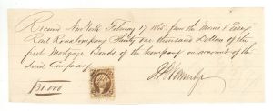 Receipt with Revenue Stamp - 1865 dated Americana - Stamps
