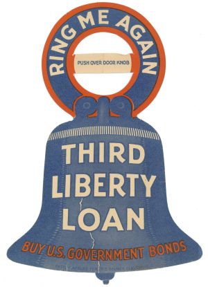 Door Knob Sign for 3rd Liberty Loan dated 1910's - Buy U.S. Government Bonds - Support of World War I - Americana