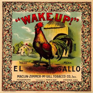 Wake Up! - Tobacco Label from Petersburg, Virginia