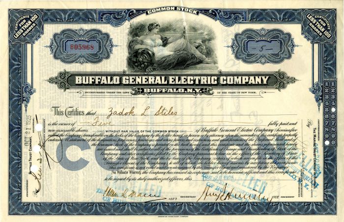 Buffalo General Electric Co. - Stock Certificate