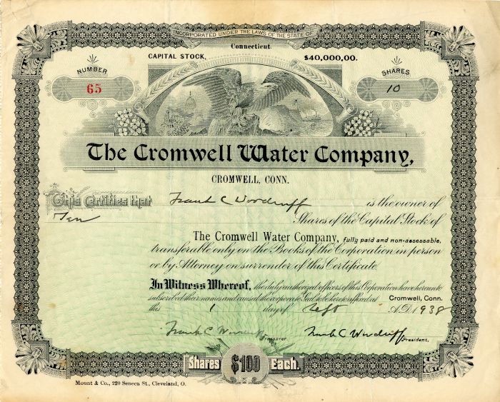 Cromwell Water Co. - Stock
