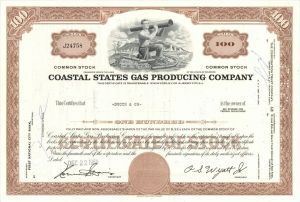 Coastal States Gas Producing Co. - 1969 or 1974 Stock Certificate