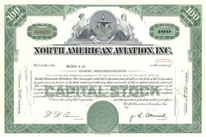 North American Aviation, Inc - 1960's dated Aviation Stock Certificate - Aerospace Manufacturer