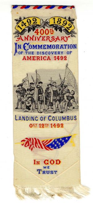 In Commemoration of the Discovery of America 1492 Ribbon