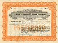 Al-Sano Chemical Products Co. - Stock Certificate