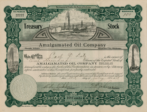 Amalgamated Oil Co. - Stock Certificate