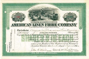 American Linen Fibre Co. - Stock Certificate