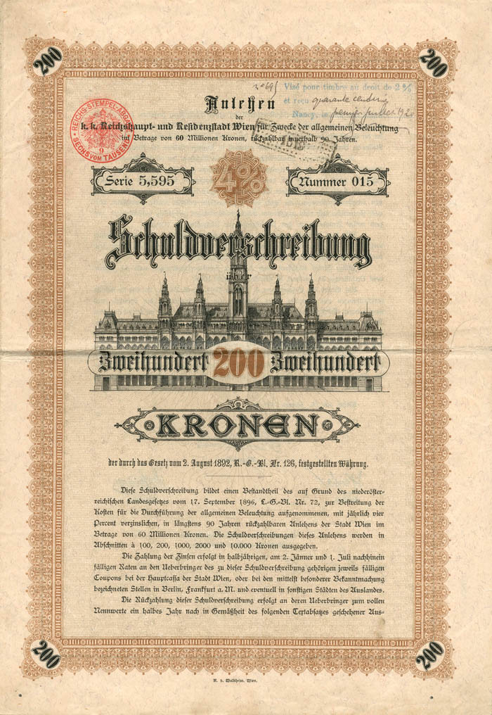 200 Kronen Austrian Bond