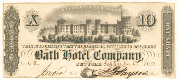 Bath Hotel Co. - Stock Certificate