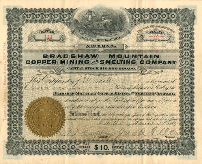 Bradshaw Mountain Copper Mining and Smelting Co.