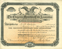 Cheyenne Mountain Club Association - Stock Certificate