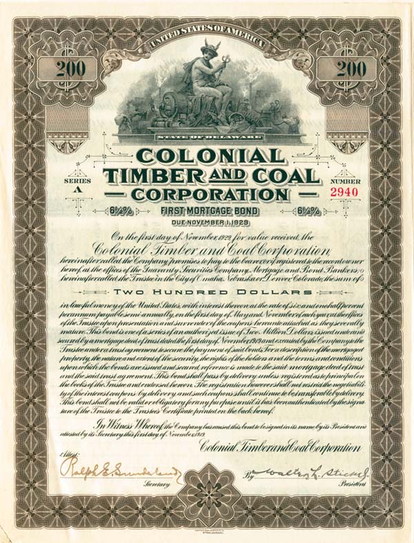 Colonial Timber and Coal Corporation (Uncanceled)