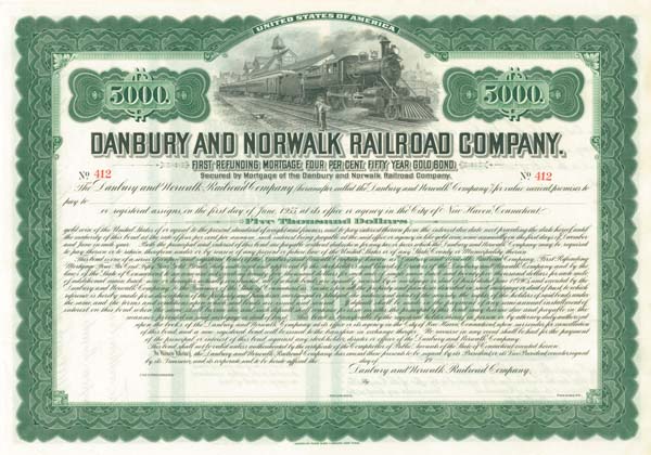 Danbury and Norwalk Railroad - Bond