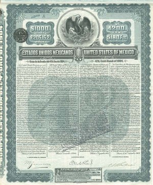 Blue Dove 1904 Series A Estados Unidos Mexicanos Bond