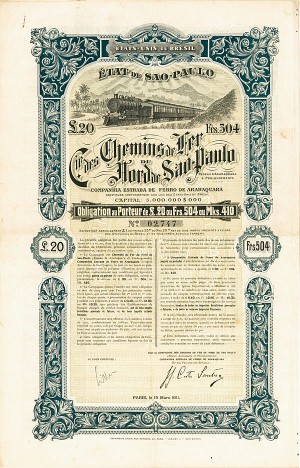 Chemins de fer du Nord de Sao-Paulo  - Railroad Bond