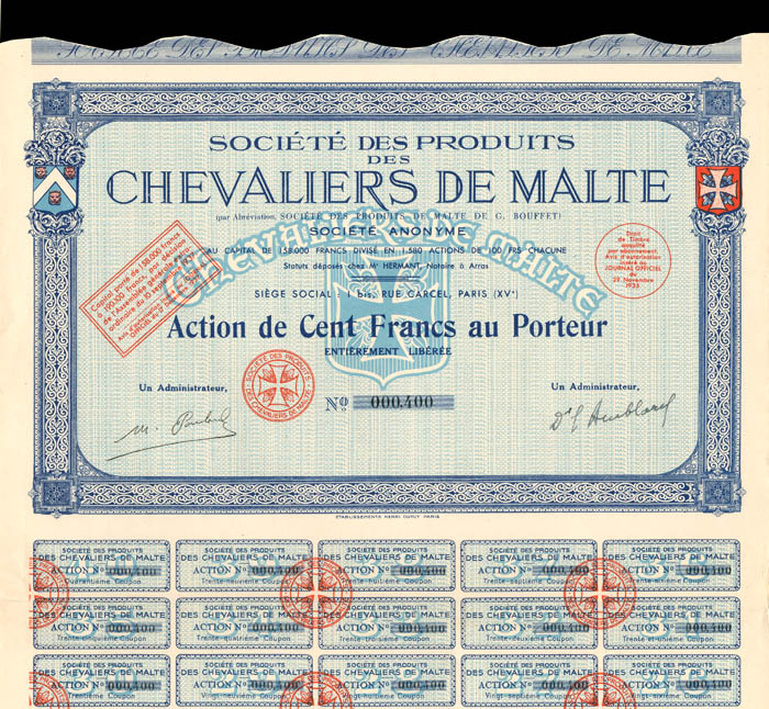 Societe Des Produits Des Chevaliers De Malte