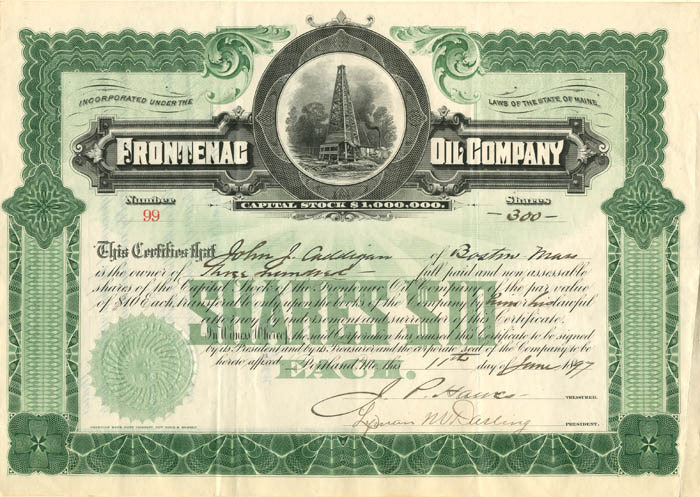 Frontenac Oil Co. - Stock Certificate