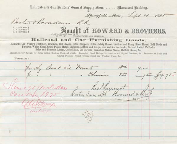 Howard and Brothers Receipt