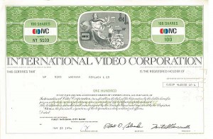 International Video Corporation - Stock Certificate