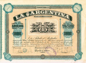 La Argentina - Stock Certificate