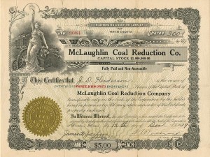 McLaughlin Coal Reduction Co. - Stock Certificate