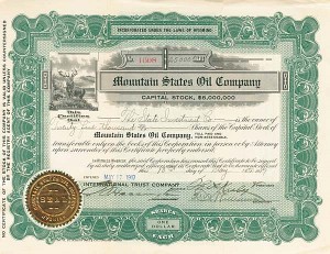 Mountain States Oil Co. - Stock Certificate