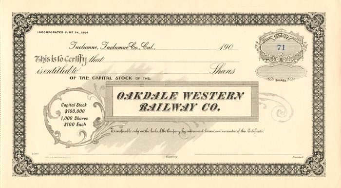 Oakdale Western Railway Co.