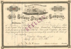 Old Colony Steamboat Co. - Stock Certificate