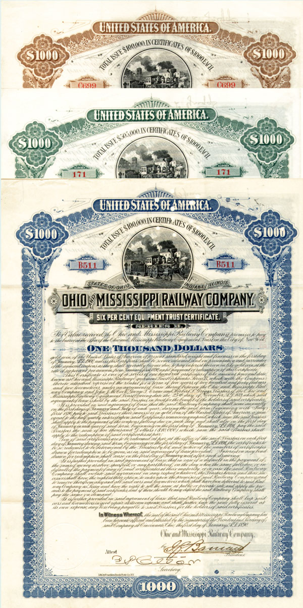 Ohio and Mississippi Railway Co. - Bond