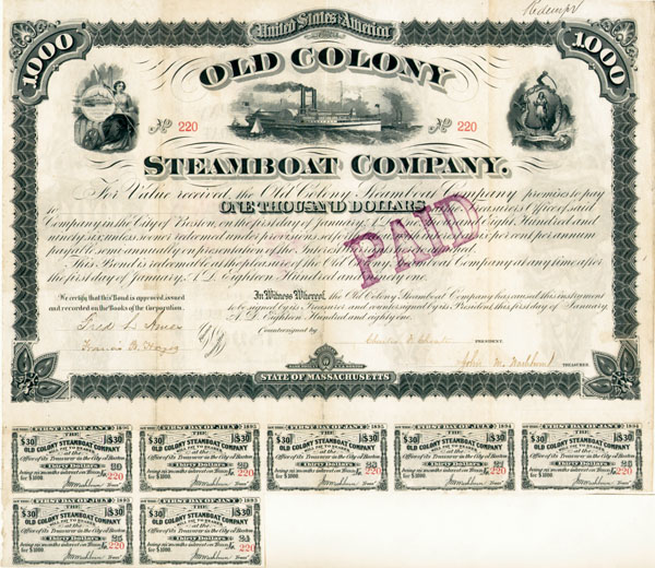 Old Colony Steamboat Co. - Bond